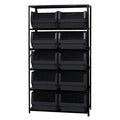Magnum Bin Unit with 6 Shelves & 10 Black Bins 19-3/4" L x 18-3/8" W x 11-7/8" Hgt.