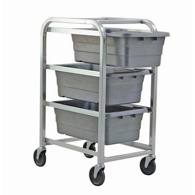 3-Tub White Rack Cart - 27" L x 19" W x 41" Hgt.
