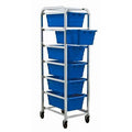 6-Tub Blue Rack Cart - 27" L x 19" W x 71" Hgt.