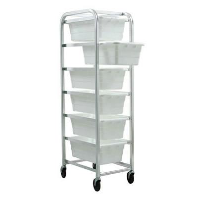 6-Tub White Rack Cart - 27" L x 19" W x 71" Hgt.