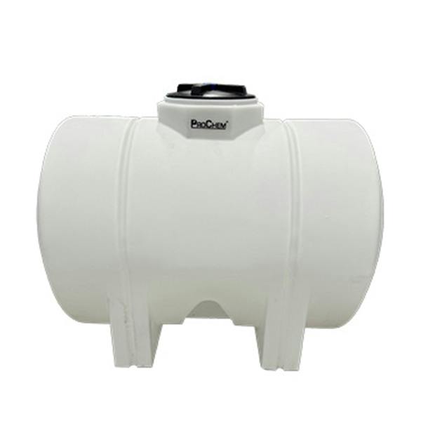 530 Gallon Natural XLPE ProChem® Horizontal Leg Tank (1.9 Specific Gravity) with 16" Twist Lid - 48" Dia. x 74" L
