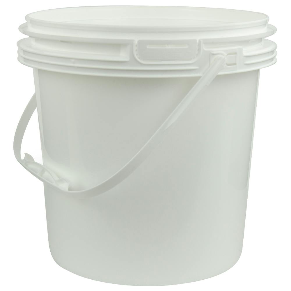 White Polypropylene 3.2 Gallon/12 Liter Bucket with Handle