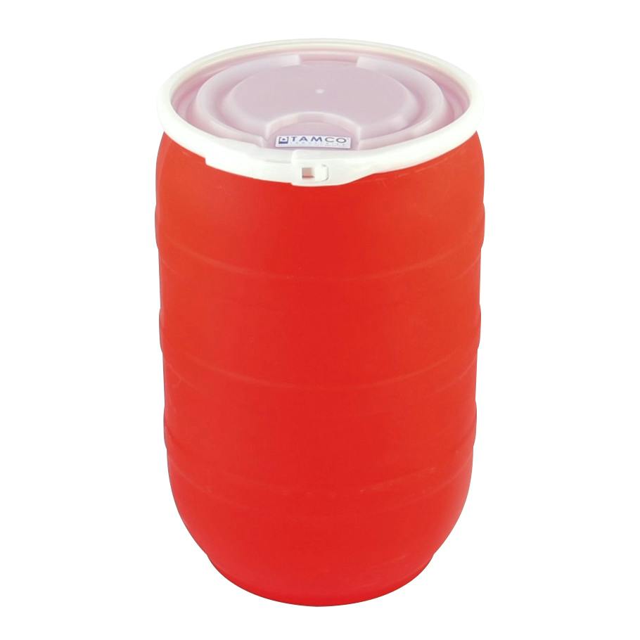 30 Gallon Red Tamco® Open Head Drum with Plain Lid