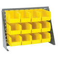 27" L x 8" W x 21" Hgt. Bench Rack with 12 - 10-7/8" L x 5-1/2" W x 5" Hgt. Yellow Bins