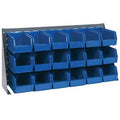 36" L x 8" W x 19" Hgt. Bench Rack with 18 - 10-7/8" L x 5-1/2" W x 5" Hgt. Blue Bins