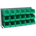 36" L x 8" W x 19" Hgt. Bench Rack with 18 - 10-7/8" L x 5-1/2" W x 5" Hgt. Green Bins