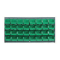36" L x 19" Hgt. Louvered Panel with 32 - 5-3/8" L x 4-1/8" W x 3" Hgt. Green Bins