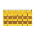 36" L x 19" Hgt. Louvered Panel with 18 - 10-7/8" L x 5-1/2" W x 5" Hgt. Yellow Bins
