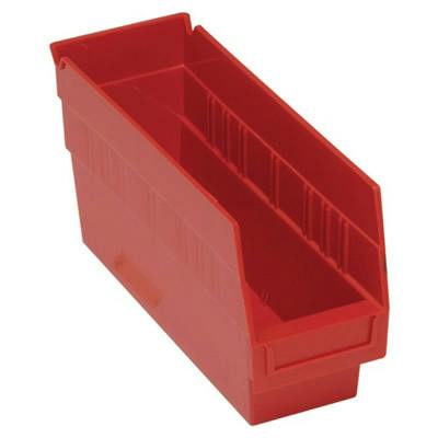 11-5/8" L x 4-1/8" W x 6" Hgt. Red Quantum® Store-More Shelf Bin