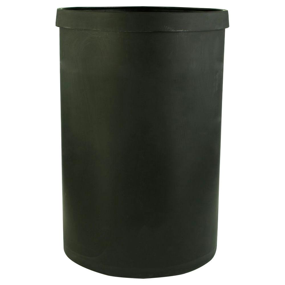 65 Gallon Black LLDPE Cylindrical Tamco® Heavy-Wall Graduated Tank with External Flange - 24" Dia. x 36" Hgt. (Cover Sold Separately)