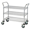 3-Shelf Wire Shelving Cart - 18" W x 36" L x 40" Hgt.