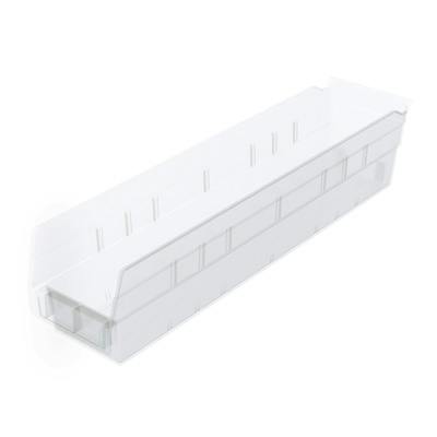 17-7/8" L x 4-1/8" W x 4" Hgt. OD Akro-Mils® Clear Storage Shelf Bin