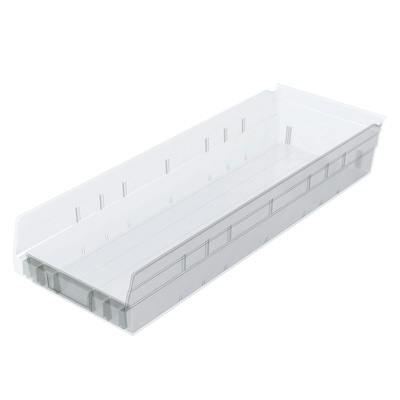 23-5/8" L x 8-3/8" W x 4" Hgt. OD Akro-Mils® Clear Storage Shelf Bin