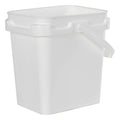 1 Gallon White Polypropylene Super Kube K3 UN Rated Square Bucket with Plastic Handle (Lid Sold Separately)