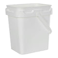 2 Gallon White Polypropylene Super Kube K3 UN Rated Square Bucket with Plastic Handle (Lid Sold Separately)