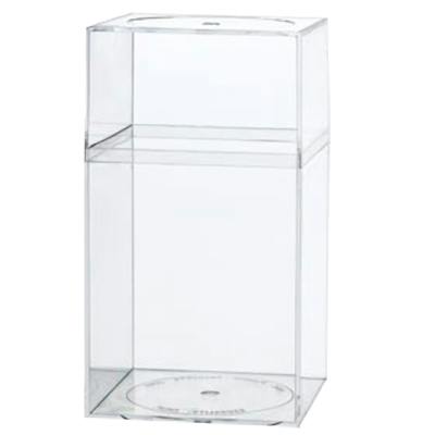 Clear Polystyrene Box with Tall Lid - 4" L x 4" W x 7-1/4" Hgt. (Case of 25)
