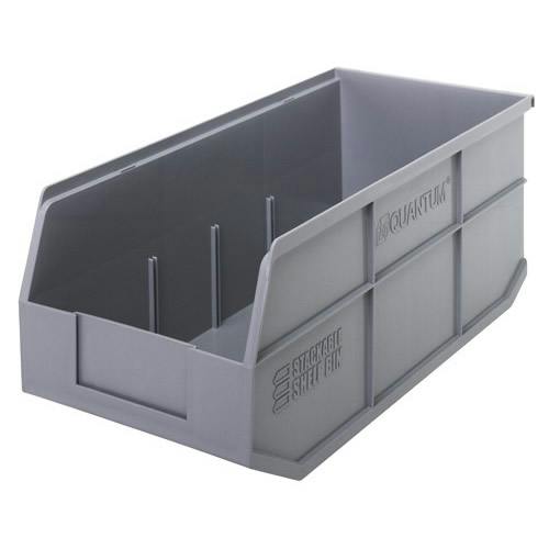 18" L x 8-1/4" W x 7" Hgt. Quantum® Gray Stackable Shelf Bin