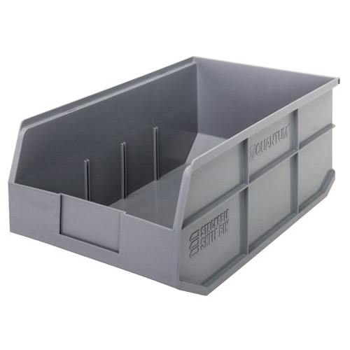 18" L x 11" W x 7" Hgt. Quantum® Gray Stackable Shelf Bin