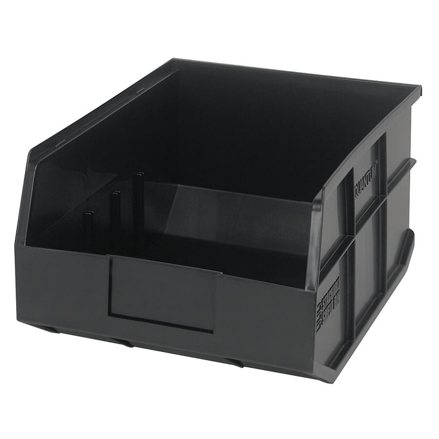 14" L x 11" W x 7" Hgt. Quantum® Black Stackable Shelf Bin