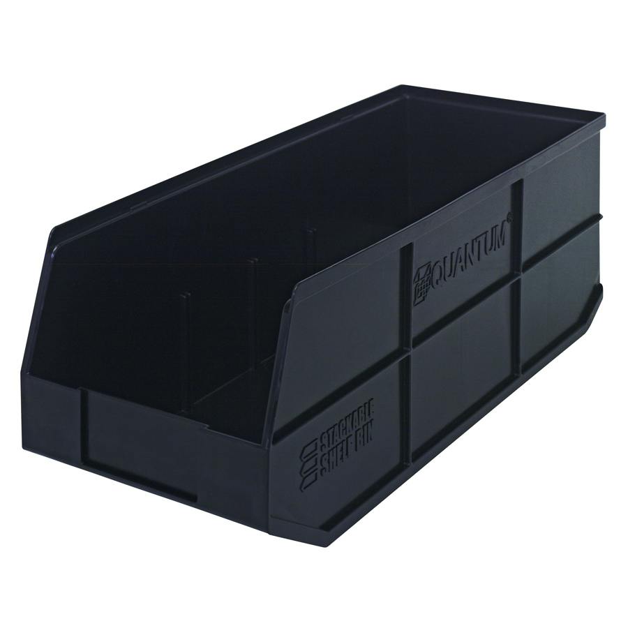 20-1/2" L x 8-1/4" W x 7" Hgt. Quantum® Black Stackable Shelf Bin
