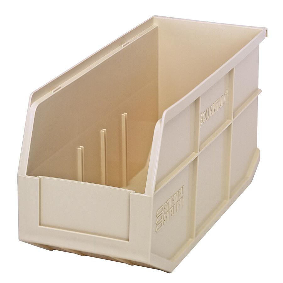 14" L x 6" W x 7" Hgt. Quantum® Ivory Stackable Shelf Bin