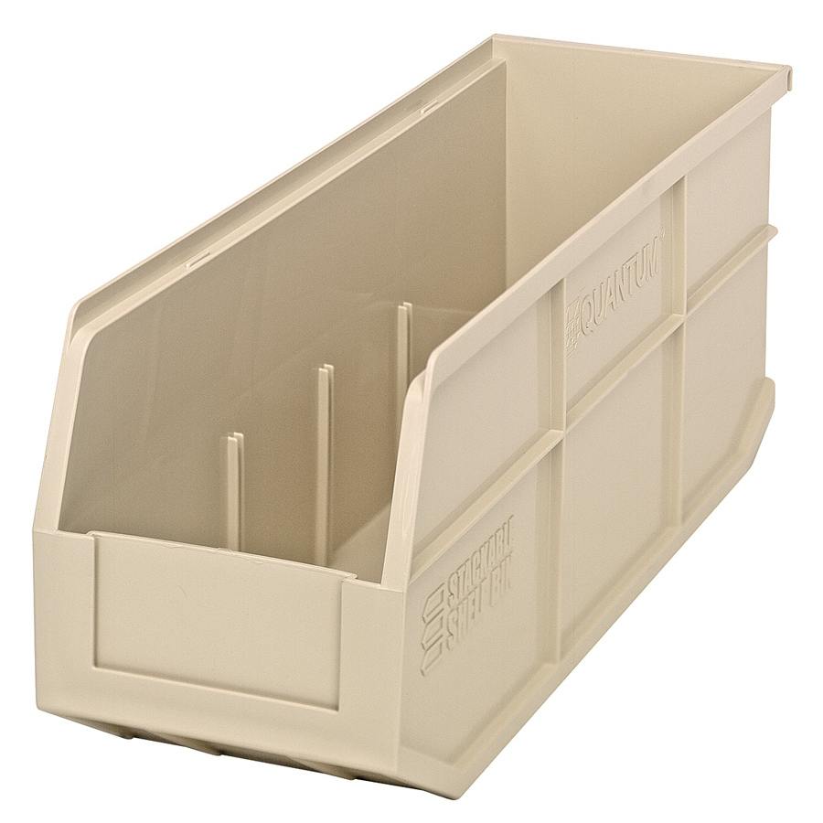 18" L x 6" W x 7" Hgt. Quantum® Ivory Stackable Shelf Bin