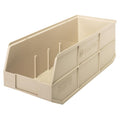 20-1/2" L x 8-1/4" W x 7" Hgt. Quantum® Ivory Stackable Shelf Bin