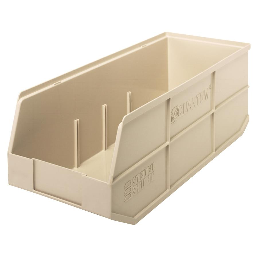 20-1/2" L x 8-1/4" W x 7" Hgt. Quantum® Ivory Stackable Shelf Bin