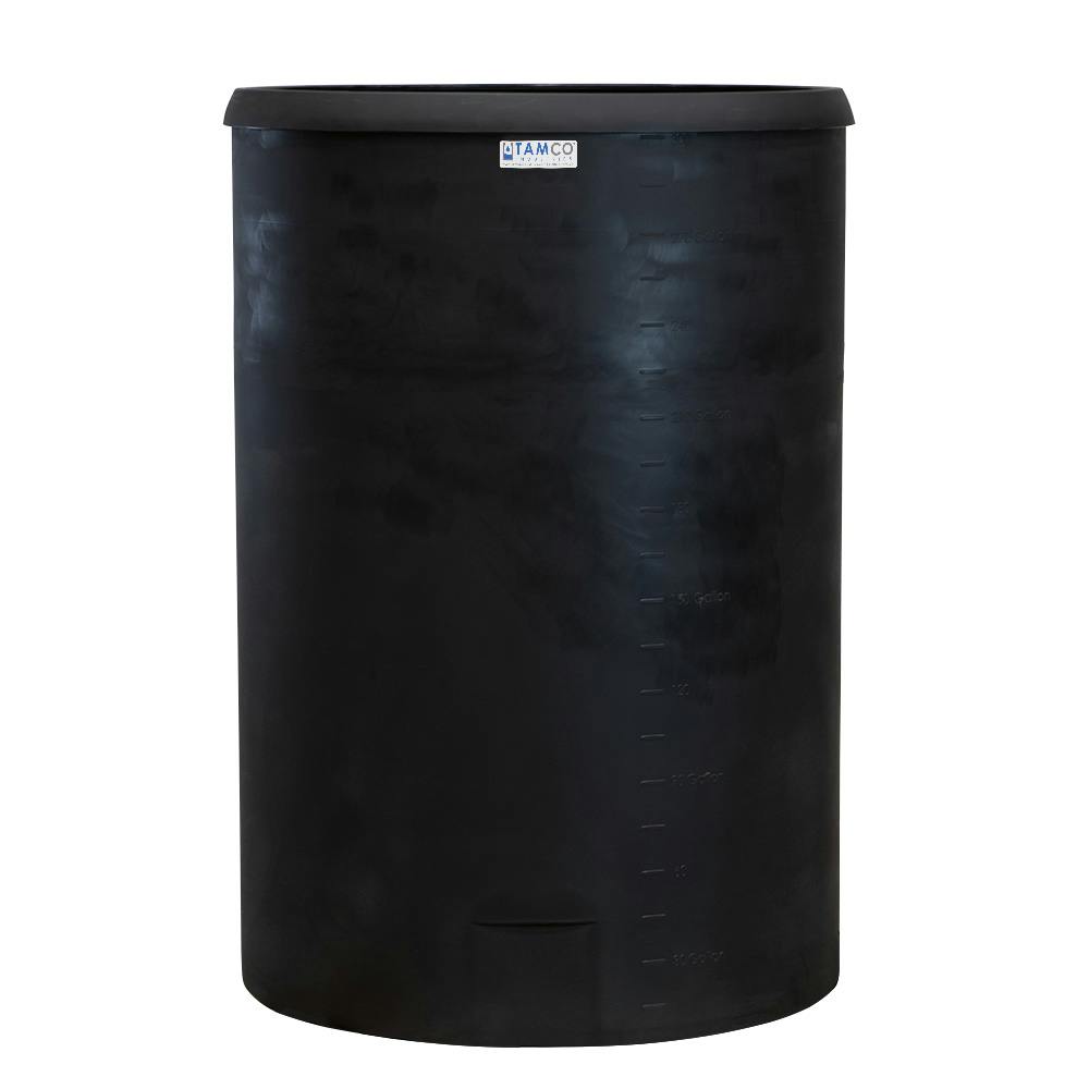 300 Gallon Black LLDPE Cylindrical Tamco® Heavy-Wall Graduated Tank with External Flange - 40" Dia. x 60" Hgt. (Cover Sold Separately)