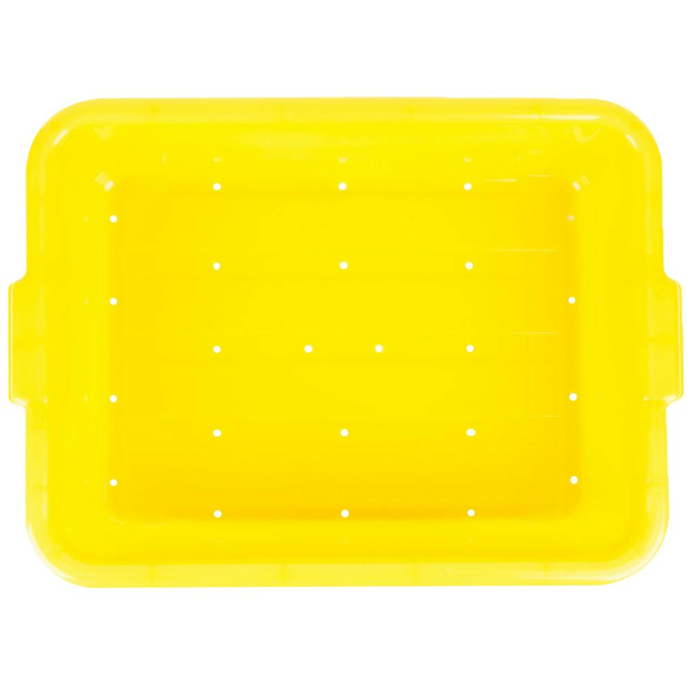 Yellow Polypropylene Traex® Color-Mate™ 21 Quart Perforated Drain Box