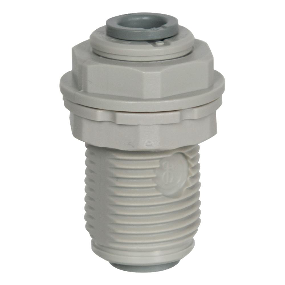 1/4" Tube OD Super Speedfit® Gray Acetal Bulkhead Union Tube Fitting