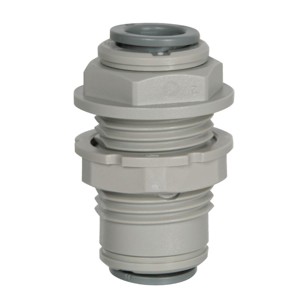 3/8" Tube OD Super Speedfit® Gray Acetal Bulkhead Union Tube Fitting