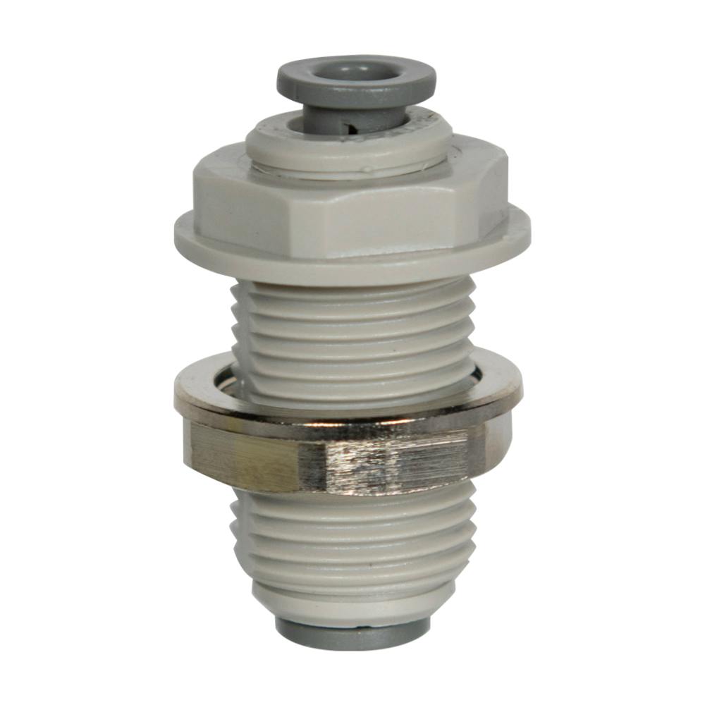 3/16" Tube OD Super Speedfit® Gray Acetal Bulkhead Union Tube Fitting