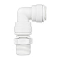 3/8" Tube OD x 3/8" MNPTF White Polypropylene Swivel Elbow