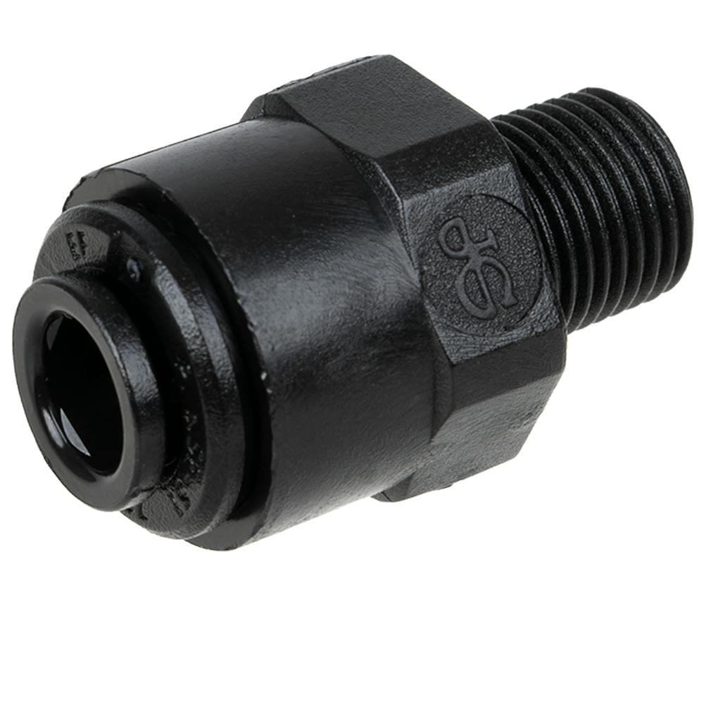 6mm OD x 1/8" BSPT Black Acetal Metric Male Connector