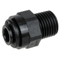 6mm OD x 1/4" BSPT Black Acetal Metric Male Connector