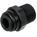 8mm OD x 3/8" BSPT Black Acetal Metric Male Connector