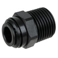 10mm OD x 1/2" BSPT Black Acetal Metric Male Connector