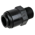 12mm OD x 3/8" BSPT Black Acetal Metric Male Connector