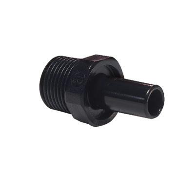 6mm OD x 1/8" BSPT Black Acetal Metric Male Stem Adapter