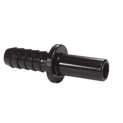 6mm Stem OD x 4mm Hose ID Black Acetal Metric Tube to Hose Stem