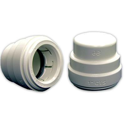 1" CTS Slim Profile White Polysulfone End Cap