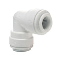 1/4" Tube OD White Polypropylene Union Elbow