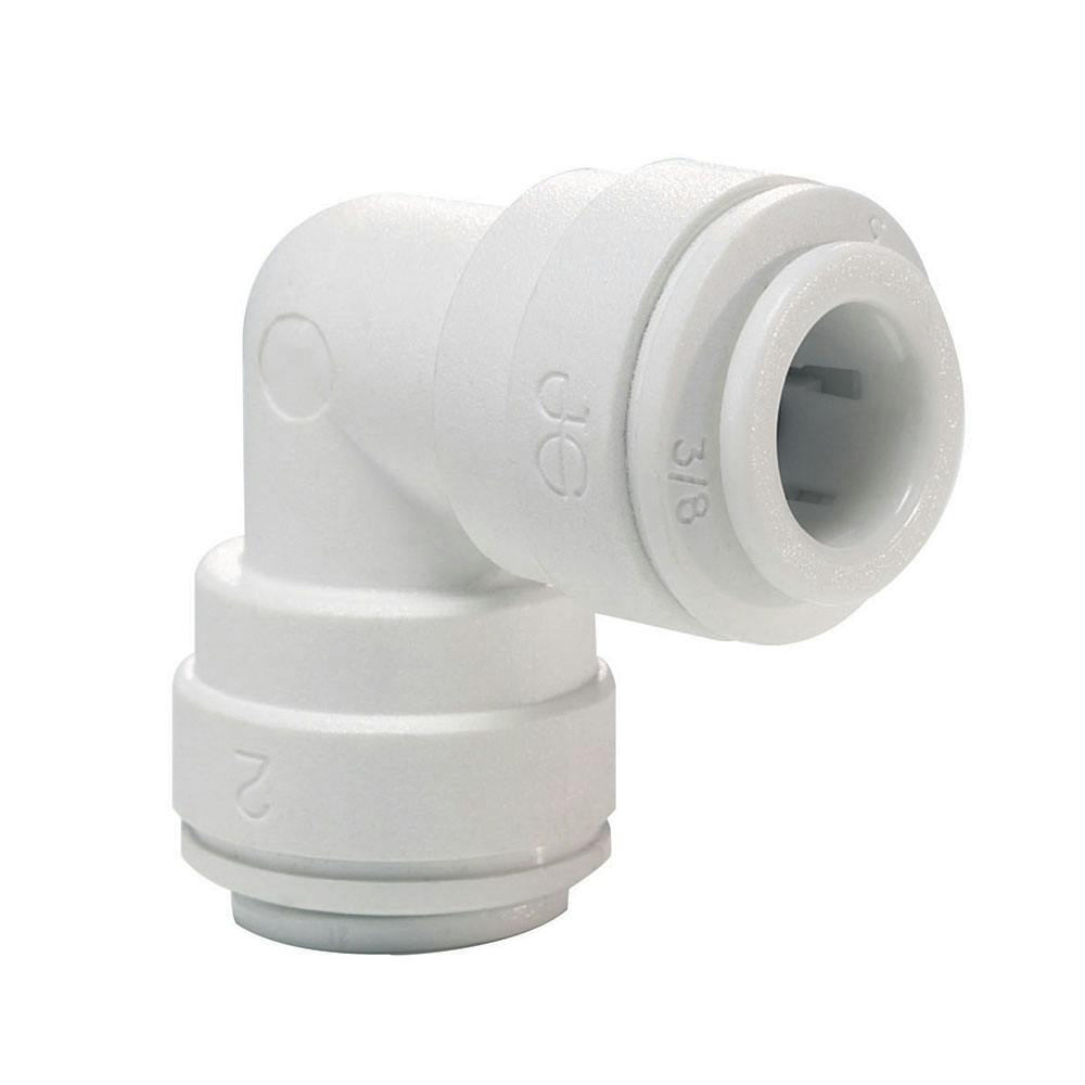 1/2" Tube OD White Polypropylene Union Elbow