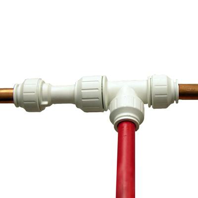 3/4" CTS White Polysulfone Slip Tee Connector