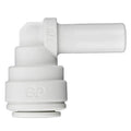 5/16" (8mm) Stem OD x 5/16" (8mm) Tube OD White Polypropylene Plug-In Elbow