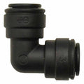 3/8" Tube OD Black Polypropylene Union Elbow