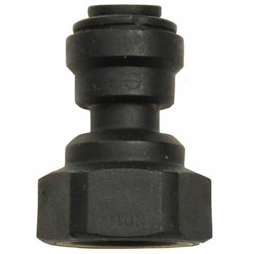 1/4" Tube OD x 1/8" FNPTF Black Polypropylene Female Adapter