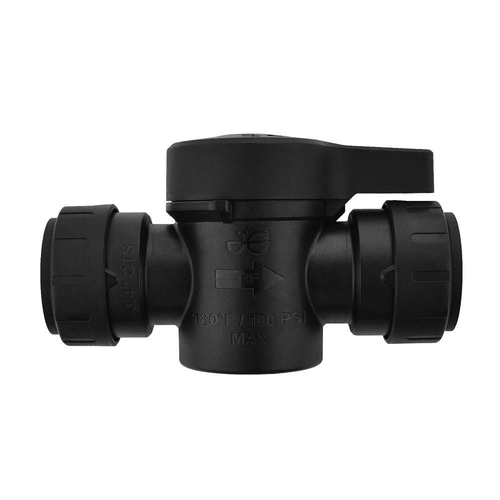 1/2" CTS x 1/2" CTS Black UV PEX Shut Off Valve