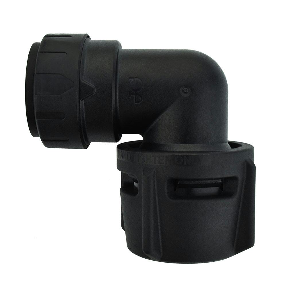 3/4" CTS x 3/4" NPS Black PEX UV Female Elbow Connector